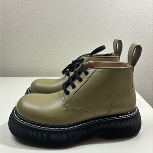 Bottega Veneta  Leather The Swell  Lace Up Ankle Boots